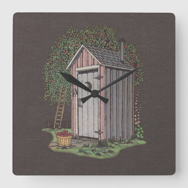 Reloj Cuadrado Apple Orchard Outhouse (Anverso)