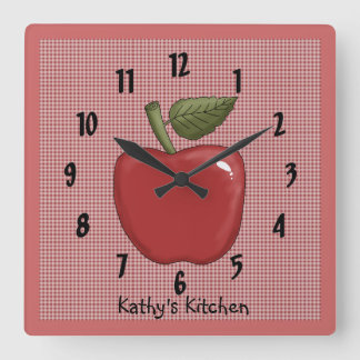 Reloj Cuadrado Apple (rojo)