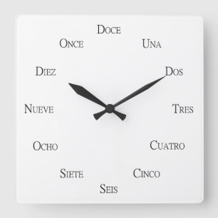 Reloj Cuadrado Aprendizaje de la lengua española en números perso