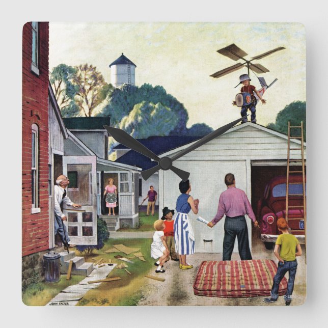 Reloj Cuadrado Aprendizaje volar (Anverso)