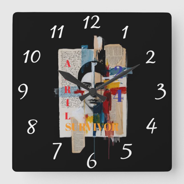 Reloj Cuadrado April 24 Survivor Clock (Anverso)