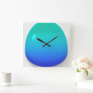 Reloj Cuadrado Aqua Blue