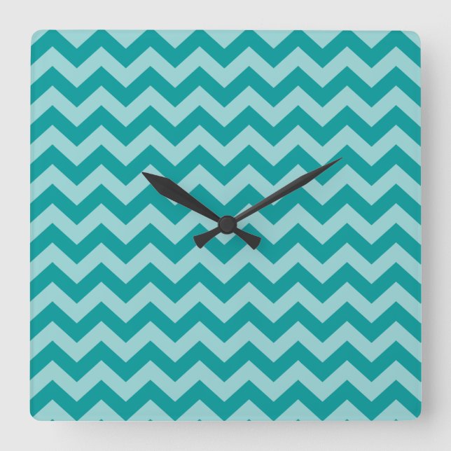 Reloj Cuadrado Aqua Moroccan Moods Chevrons (Anverso)