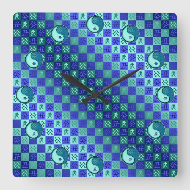 Reloj Cuadrado Aquarius & Water Ox (Anverso)