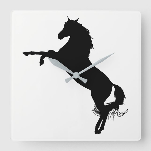 Reloj Cuadrado Arabian Horse Silhouette (Anverso)