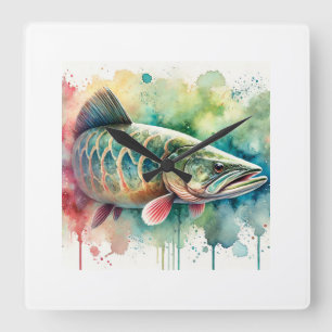 Reloj Cuadrado Arapaima Paiche 170624AREF107 - Watercolor