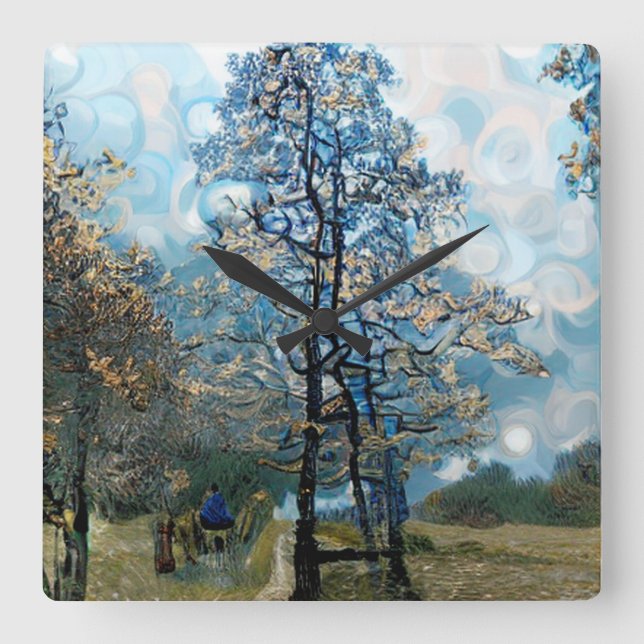 Reloj Cuadrado Árbol (Anverso)