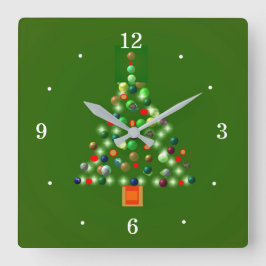 Reloj Cuadrado Árbol colorido con bloques de Navidad