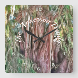 Reloj Cuadrado Árbol de la familia Tule Oaxaca OAX1