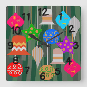 Reloj Cuadrado Árbol de Navidad