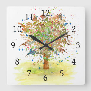 Reloj Cuadrado Árbol horizontal 466