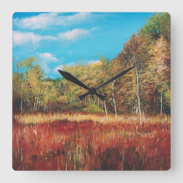 Reloj Cuadrado Árboles caídos Arte del cielo azul