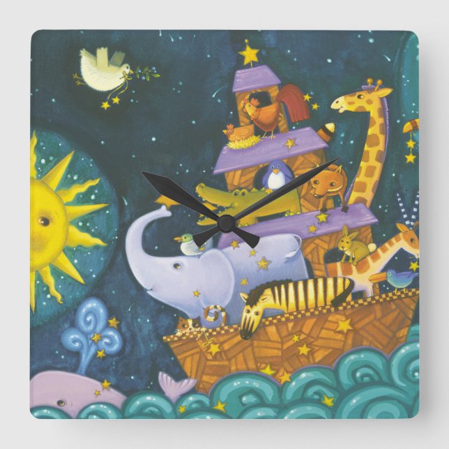 Reloj Cuadrado Arca De Noche (Anverso)