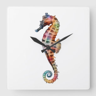 Reloj Cuadrado Arco iris del Seahorse