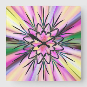 Reloj Cuadrado Arco iris e hierro labrado