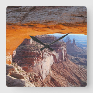 Reloj Cuadrado Arco Mesa al amanecer en Utah