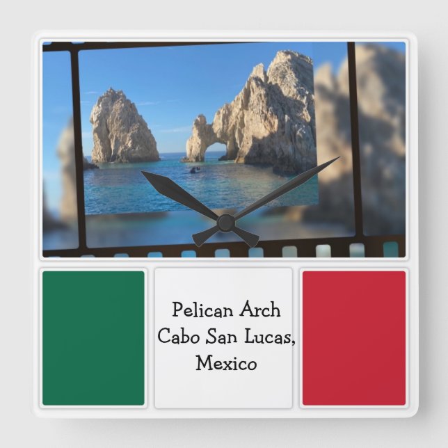 Reloj Cuadrado Arco Pelicano, Cabo San Lucas   (Anverso)