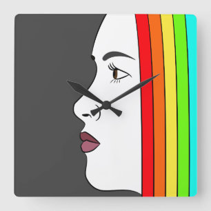 Reloj Cuadrado Arcoiris