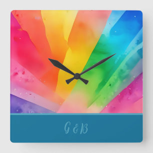 Reloj Cuadrado arcoíris coloridos lgbtq