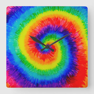 Reloj Cuadrado Arcoiris con marea baja en tinta de alcohol