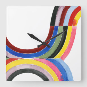 Reloj Cuadrado Arcoiris destruccionado - Vertical