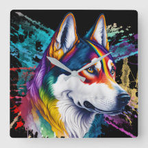 Arcoiris Siberian Husky Watercolor