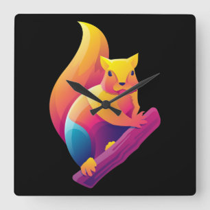 Reloj Cuadrado Ardilla 