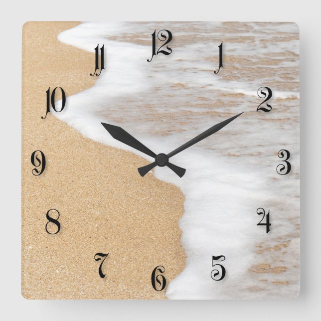 Reloj Cuadrado Arena de la playa (Anverso)