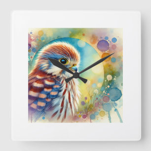 Reloj Cuadrado Argentinian pygmy falcon 201024AREF132 - Watercolo