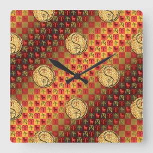 Reloj Cuadrado Aries & Caballo de Fuego