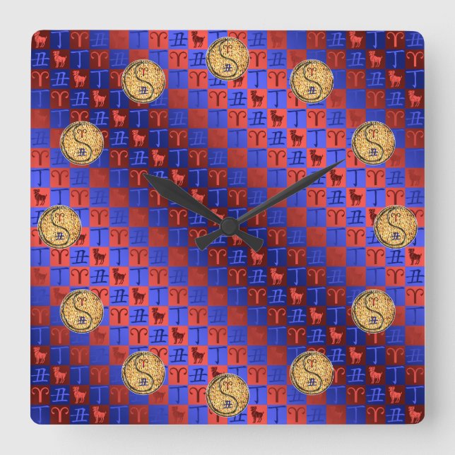 Reloj Cuadrado Aries & Fire Ox (Anverso)