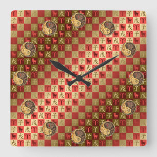Reloj Cuadrado Aries & Rata de Tierra  Rompecabezas