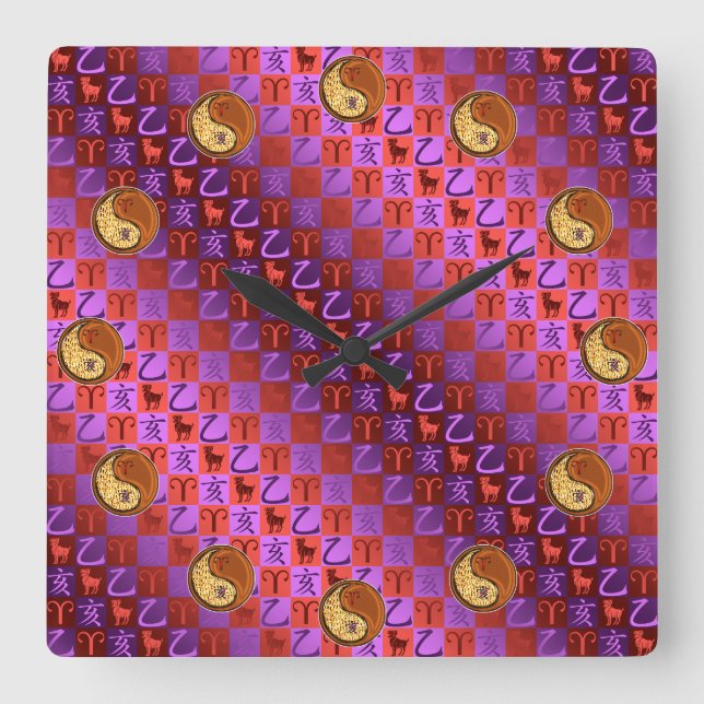 Reloj Cuadrado Aries & Wood Boar  (Anverso)