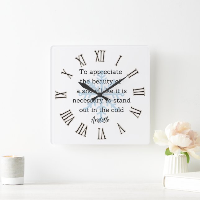 Reloj Cuadrado Aristotle Winter Quote Decor For Home (Hogar)
