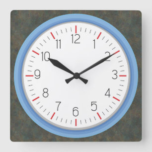 Reloj Cuadrado Armazón azul deslumbrado