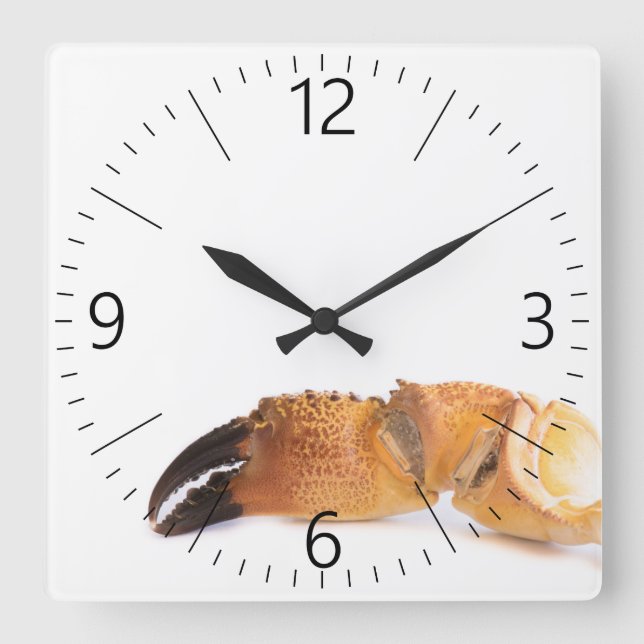 Reloj Cuadrado Arpillera de cangrejo (Anverso)