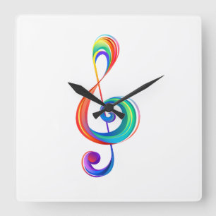 Reloj Cuadrado Arroyo arcoiris estratificado