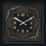 Reloj Cuadrado Art Deco<br><div class="desc">Gran diseño de reloj. Te encantará como a otros. Sé libre de usar este diseño para otro producto que te guste o para el personalizar y añade tu texto. Sígueme por más. Gracias. Que tengas un buen día.</div>