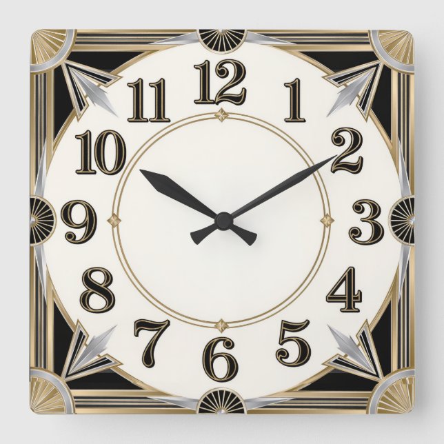 Reloj Cuadrado Art Deco (Anverso)