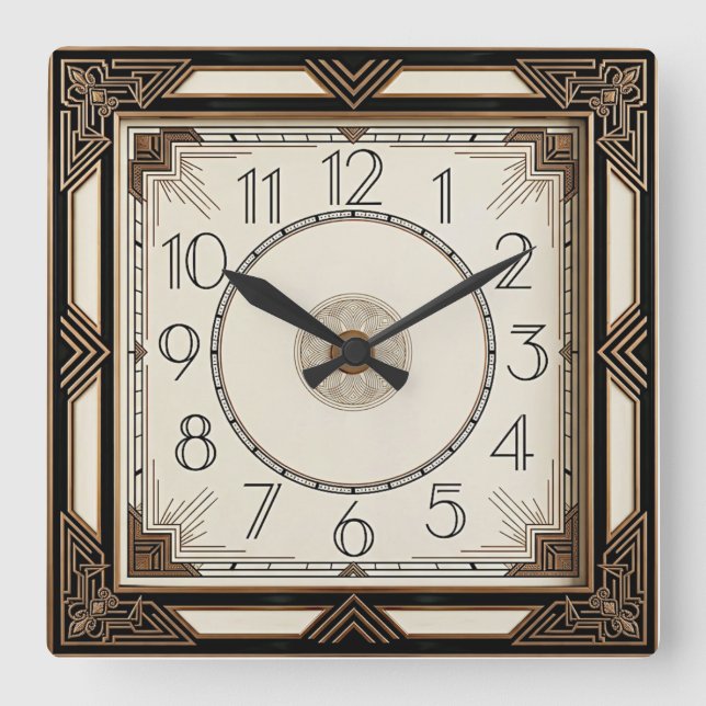 Reloj Cuadrado Art Deco (Anverso)