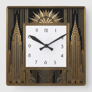 Reloj Cuadrado Art Deco