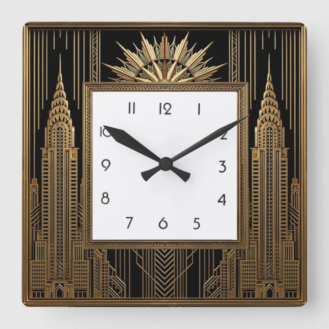 Reloj Cuadrado Art Deco (Anverso)