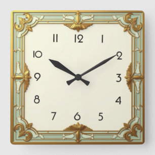Reloj Cuadrado Art Deco