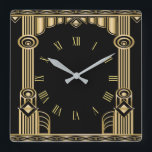 Reloj Cuadrado Art Deco<br><div class="desc">Gran diseño. Te encantará como a otros. Puede usar este diseño y agregar su texto. Sígueme por más. Gracias. Que tengas un buen día.</div>