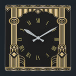 Reloj Cuadrado Art Deco<br><div class="desc">Gran diseño. Te encantará como a otros. Puede usar este diseño y agregar su texto. Sígueme por más. Gracias. Que tengas un buen día.</div>