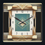 Reloj Cuadrado Art Deco<br><div class="desc">Gran diseño de reloj. Te encantará como a otros. Tenga la libertad de usar este diseño para otro producto que desee o para el personalizar y agregue su texto. Sígueme por más. Gracias. Que tengas un buen día.</div>