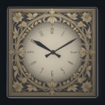 Reloj Cuadrado Art Deco<br><div class="desc">Fantástico diseño de reloj Art Déco. Te encantará como a otros. Tenga la libertad de usar este diseño para otro producto que desee o para el personalizar y agregue su texto. Sígueme por más. Gracias. Que tengas un buen día.</div>