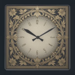 Reloj Cuadrado Art Deco<br><div class="desc">Fantástico diseño de reloj Art Déco. Te encantará como a otros. Tenga la libertad de usar este diseño para otro producto que desee o para el personalizar y agregue su texto. Sígueme por más. Gracias. Que tengas un buen día.</div>