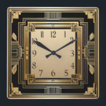 Reloj Cuadrado Art Deco<br><div class="desc">Gran diseño de reloj. Lo amarás como otros. Siéntete libre de usar este diseño para otros productos que te gusten o personalizar y agregar tu texto. Sígueme para más. Gracias. Que tengas un buen día.</div>