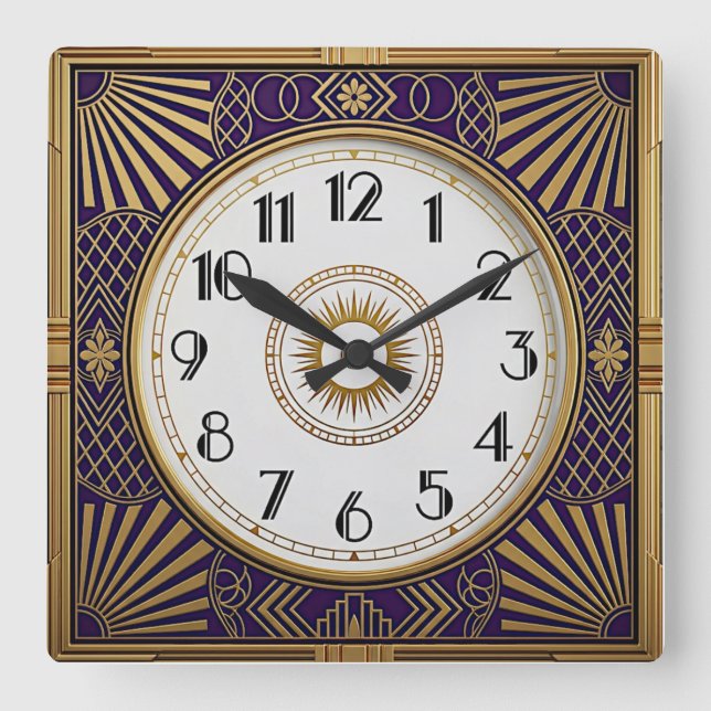 Reloj Cuadrado Art Deco (Anverso)